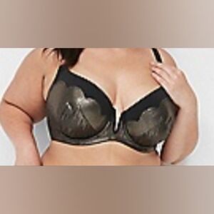 NWOT CACIQUE FOIL LACE LIGHTLY LINED PLUNGE BRA 46C